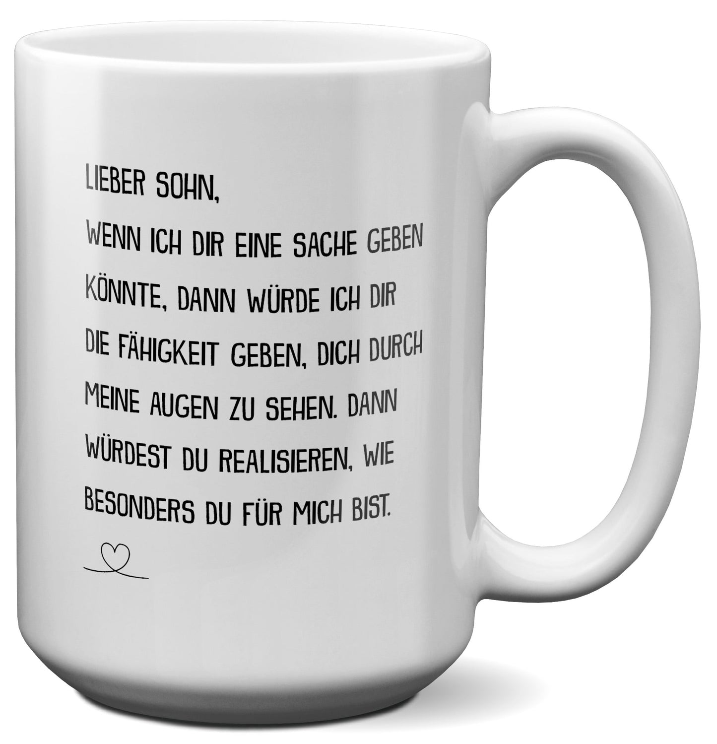 22Feels® Sohn Geschenk - XL Tasse mit Spruch (Weiss, 440ml)-Weisse XL Tasse 440ml-22Feels