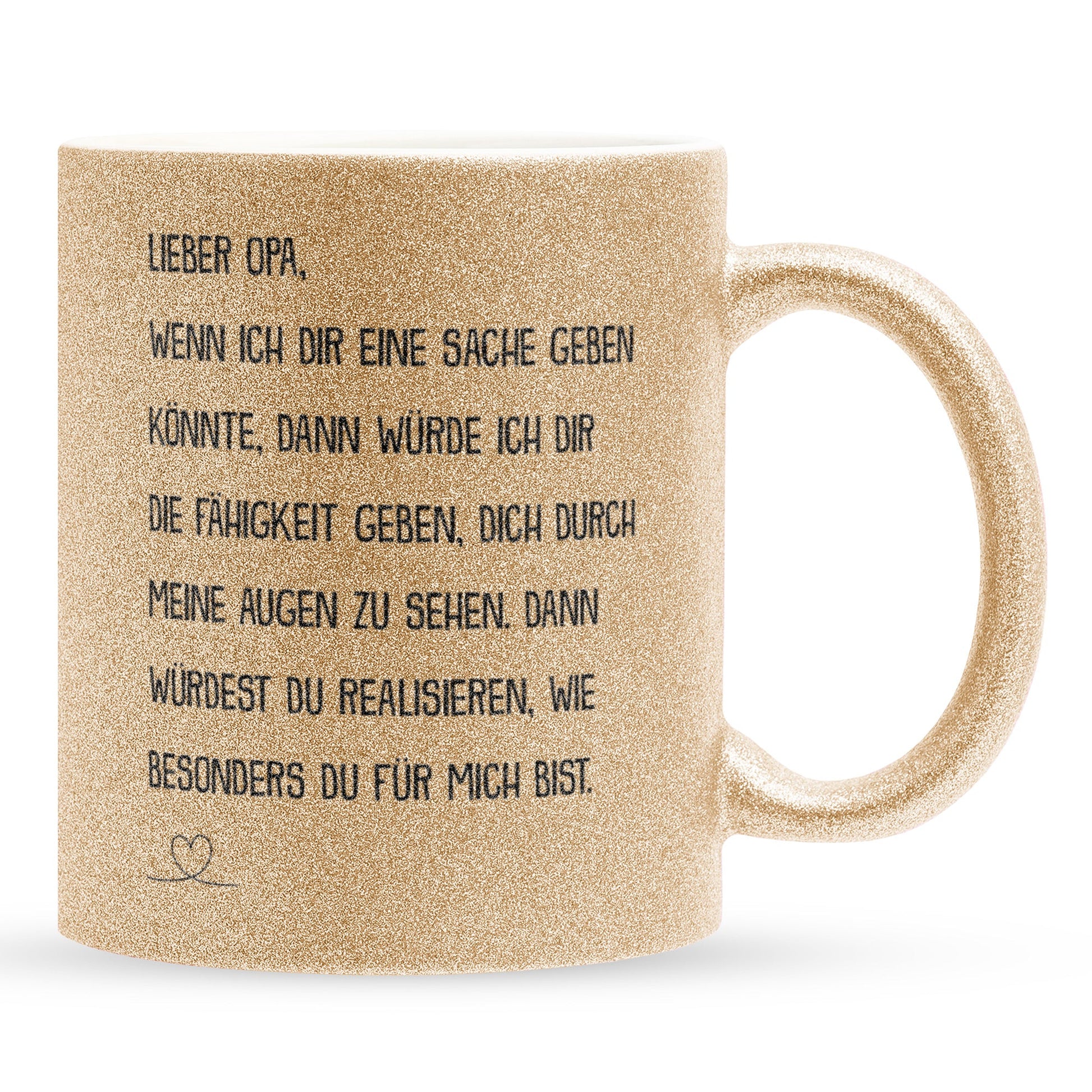 22Feels® Opa Geschenk - Glitzertasse mit Spruch (Gold, 320ml)-Glitzertasse Gold 320ml-22Feels