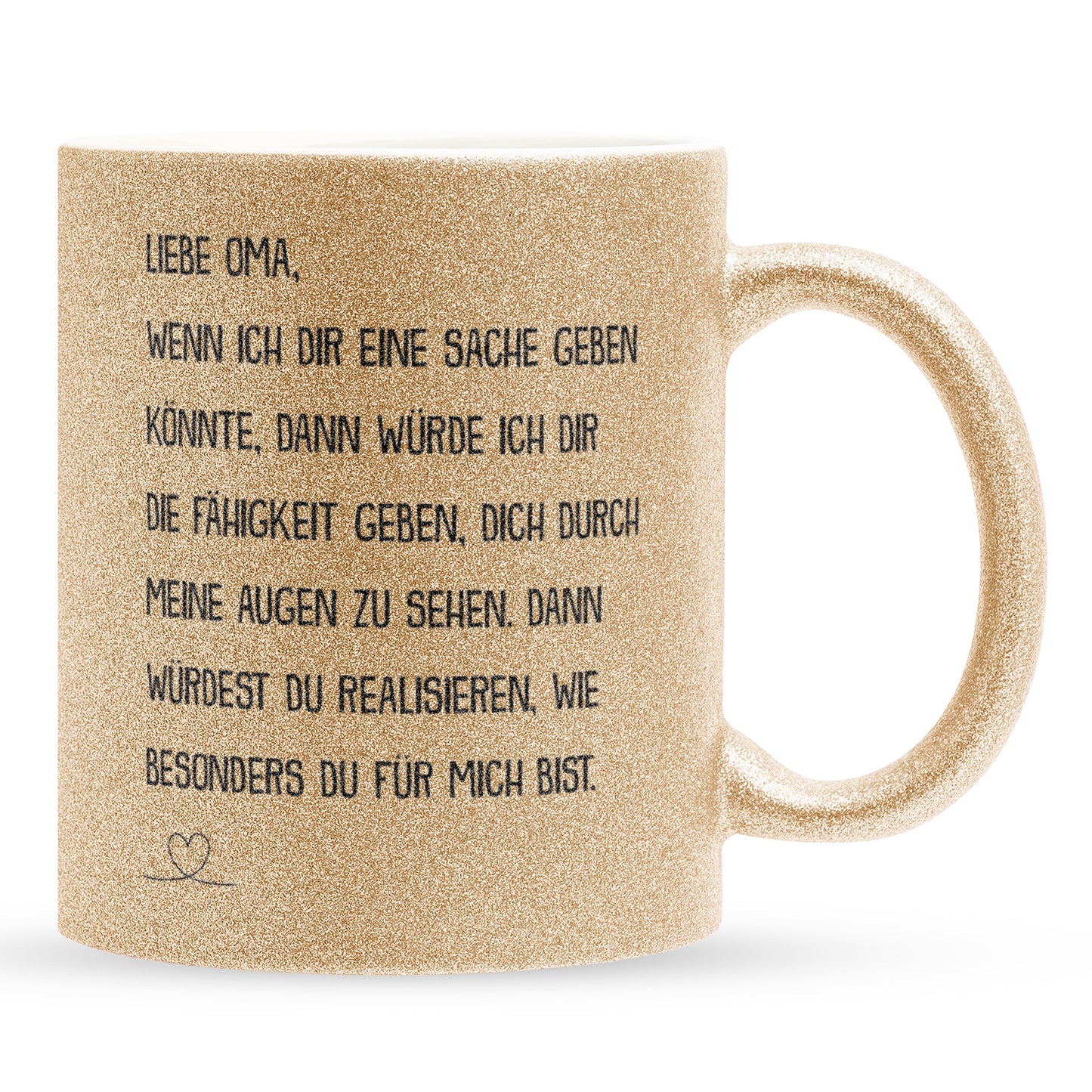 22Feels® Oma Geschenk - Glitzertasse mit Spruch (Gold, 320ml)-Glitzertasse Gold 320ml-22Feels