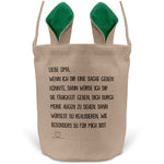 22Feels® Oma Grossmutter Osterkorb mit Henkel Ostergeschenk Tragetasche Ostern Deko Osternest Körbchen Hasenohren (Beige/Grün)-Ostern Tragetasche-22Feels