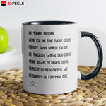 22Feels® Bruder Geschenk - Tasse mit Spruch (Weiss-Schwarz, 320ml)-TwoTone Tasse Weiss-Schwarz 320ml-22Feels