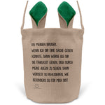 22Feels® Bruder Geschwister Osterkorb mit Henkel Ostergeschenk Tragetasche Ostern Deko Osternest Körbchen Hasenohren (Beige/Grün)-Ostern Tragetasche-22Feels
