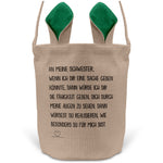 22Feels® Schwester Geschwister Osterkorb mit Henkel Ostergeschenk Tragetasche Ostern Deko Osternest Körbchen Hasenohren (Beige/Grün)-Ostern Tragetasche-22Feels