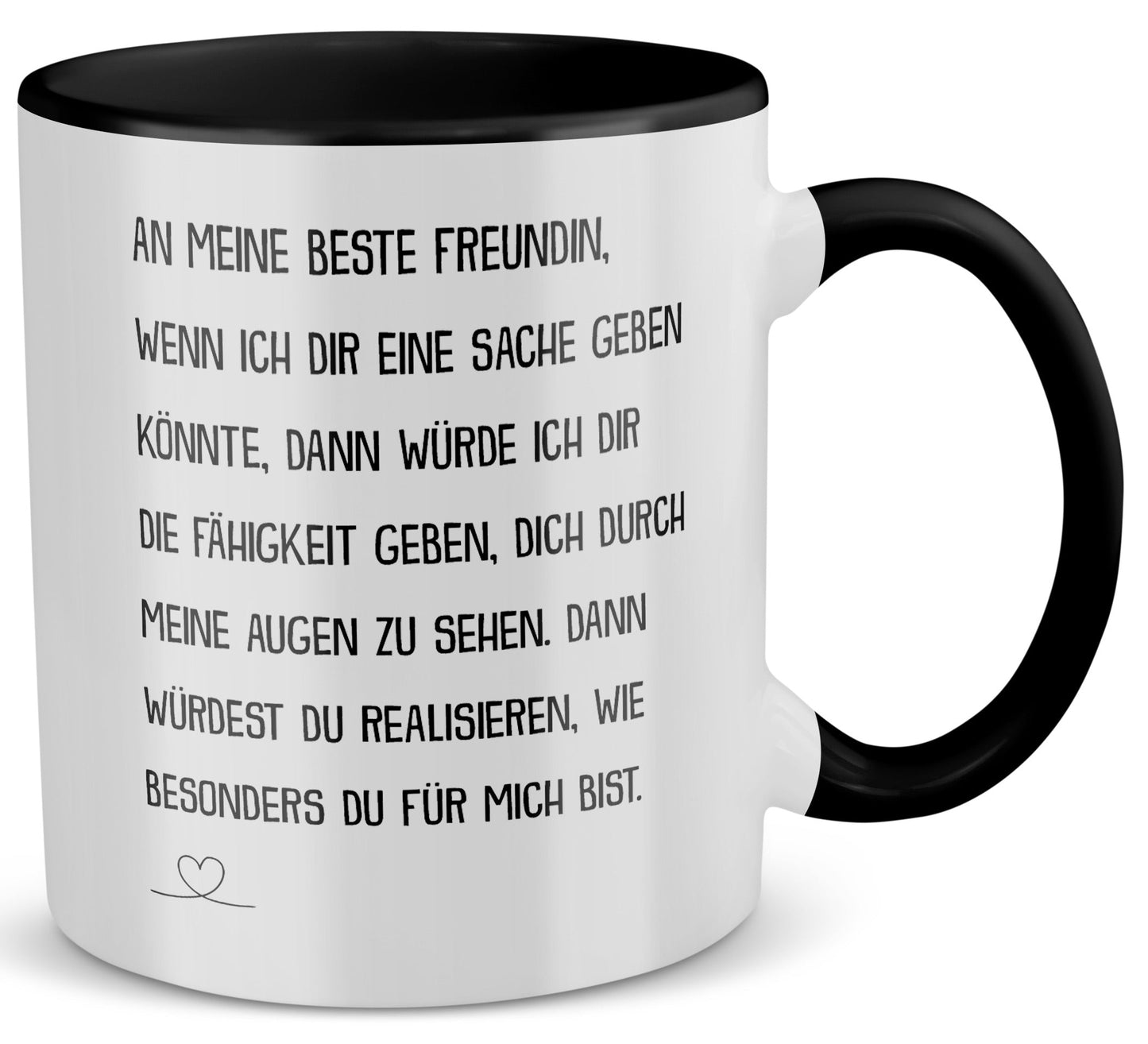 22Feels® Beste Freundin Geschenk - Tasse mit Spruch: Wenn ich dir eine Sache geben könnte (Weiss-Schwarz, 320ml)-TwoTone Tasse Weiss-Schwarz 320ml-22Feels