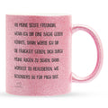 22Feels® Beste Freundin Geschenk - Glitzertasse mit Spruch: Wenn ich dir eine Sache geben könnte (Pink, 320ml)-Glitzertasse Pink 320ml-22Feels