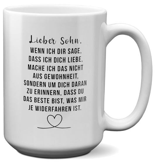 22Feels® Sohn Geschenk - XL Tasse mit Spruch (Weiss, 440ml)-Weisse XL Tasse 440ml-22Feels