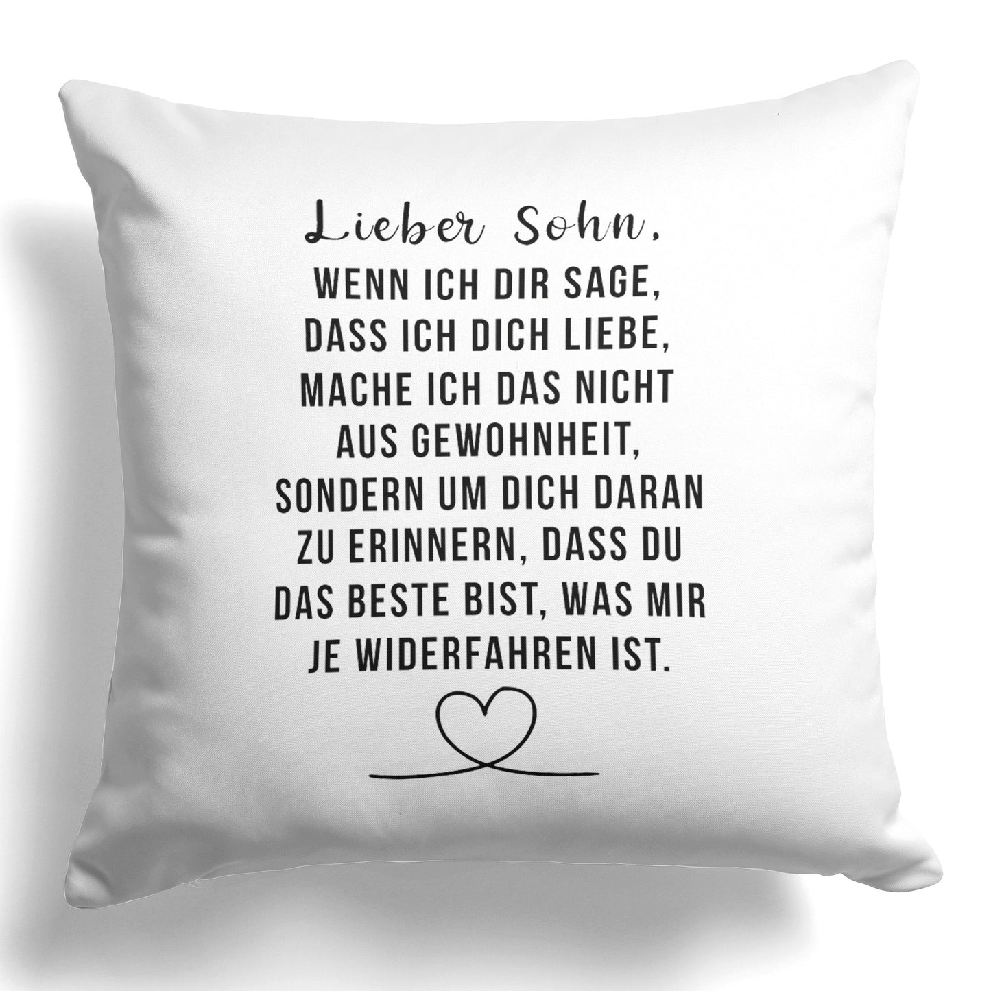 22Feels® Sohn Geschenk - Kissen mit Spruch (Weiss 40x40cm)-Kissen Weiss 40x40-22Feels
