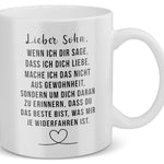 22Feels® Geschenk für Sohn - Tasse mit Spruch: Wenn Ich Dir Sage, Dass Ich Dich Liebe (Weiss, 320ml)-Weisse Tasse 320ml-22Feels