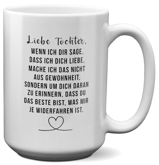 22Feels® Tochter Geschenk - XL Tasse mit Spruch (Weiss, 440ml)-Weisse XL Tasse 440ml-22Feels