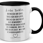 22Feels® Tochter Geschenk - Tasse mit Spruch (Weiss-Schwarz, 320ml)-TwoTone Tasse Weiss-Schwarz 320ml-22Feels