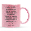 22Feels® Tochter Geschenk - Glitzertasse mit Spruch (Pink, 320ml)-Glitzertasse Pink 320ml-22Feels
