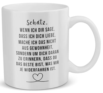22Feels® Liebesgeschenk für Männer und Frauen - Tasse mit Spruch: Wenn Ich Dir Sage, Dass Ich Dich Liebe (Weiss, 320ml)-Weisse Tasse 320ml-22Feels