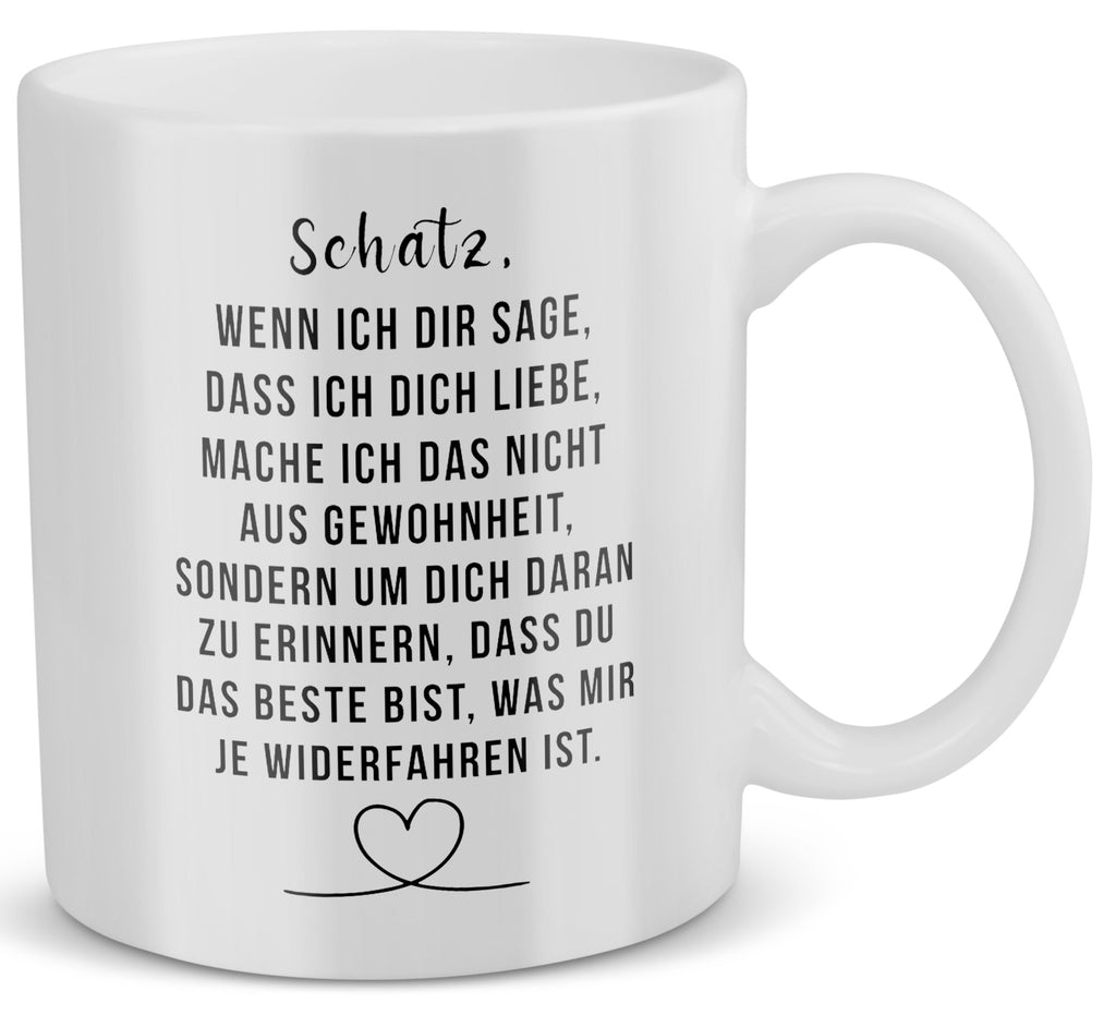 22Feels® Liebesgeschenk für Männer und Frauen - Tasse mit Spruch: Wenn Ich Dir Sage, Dass Ich Dich Liebe (Weiss, 320ml)-Weisse Tasse 320ml-22Feels