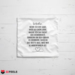 22Feels® Schatz Geschenk zum Jahrestag, Hochzeitstag, Valentinstag etc. - Kissen mit Spruch (Weiss 40x40cm)-Kissen Weiss 40x40-22Feels