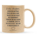 22Feels® Ehefrau Geschenk zum Hochzeitstag, Valentinstag etc. - Glitzertasse mit Spruch (Gold, 320ml)-Glitzertasse Gold 320ml-22Feels