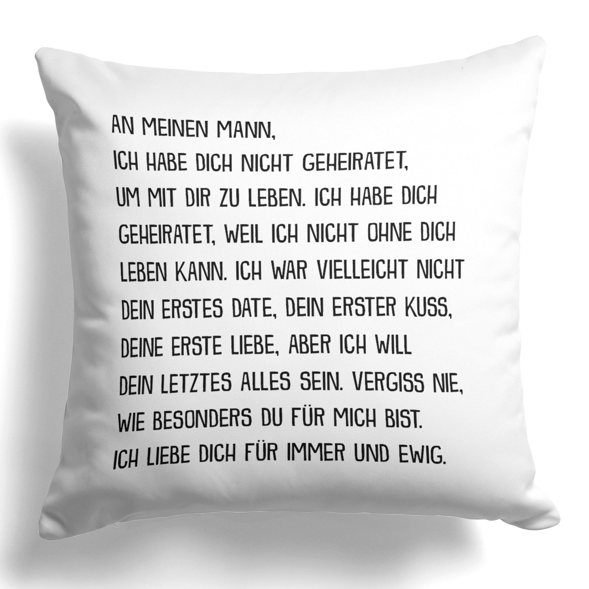 22Feels® Ehemann Geschenk zum Hochzeitstag, Valentinstag etc. - Kissen mit Spruch (Weiss 40x40cm)-Kissen Weiss 40x40-22Feels
