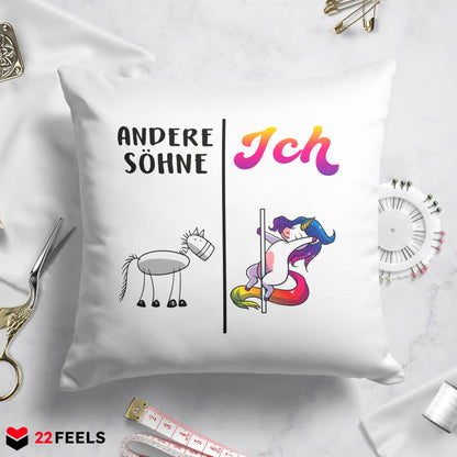 22Feels® Sohn Geschenk - Kissen mit Spruch (Weiss 40x40cm)-Kissen Weiss 40x40-22Feels