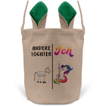 22Feels® Tochter Kinder Osterkorb mit Henkel Ostergeschenk Tragetasche Ostern Deko Osternest Körbchen Hasenohren (Beige/Grün)-Ostern Tragetasche-22Feels