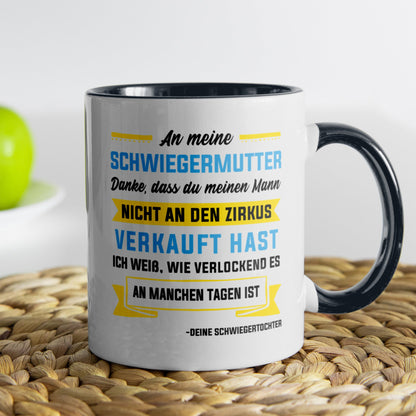 22Feels® Schwiegermutter Geschenk von Schwiegertochter bzw. Braut - Tasse mit Spruch (Weiss-Schwarz, 320ml)-TwoTone Tasse Weiss-Schwarz 320ml-22Feels