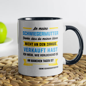 22Feels® Schwiegermutter Geschenk von Schwiegertochter bzw. Braut - Tasse mit Spruch (Weiss-Schwarz, 320ml)-TwoTone Tasse Weiss-Schwarz 320ml-22Feels