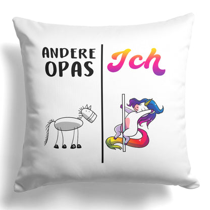 22Feels® Opa Geschenk - Kissen mit Spruch (Weiss 40x40cm)-Kissen Weiss 40x40-22Feels