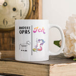 22Feels® Geschenk für Opas - Tasse mit Spruch: Andere Opas Ich (Einhorn) (Weiss, 320ml)-Weisse Tasse 320ml-22Feels