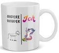 22Feels® Bruder Geschenk - Tasse mit Spruch: Andere Brüder Ich (Einhorn) (Weiss, 320ml)-Weisse Tasse 320ml-22Feels