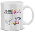 22Feels® Schwager Geschenk - Tasse mit Spruch: Andere Schwäger Ich (Einhorn) (Weiss, 320ml)-Weisse Tasse 320ml-22Feels