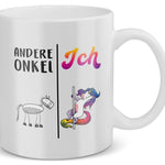 22Feels® Onkel Geschenk - Tasse mit Spruch: Andere Onkel Ich (Einhorn) (Weiss, 320ml)-Weisse Tasse 320ml-22Feels
