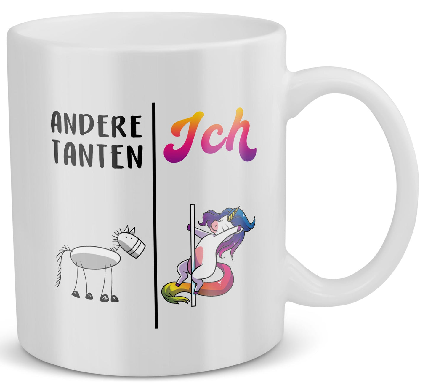 22Feels® Tante Geschenk - Tasse mit Spruch: Andere Tanten Ich (Einhorn) (Weiss, 320ml)-Weisse Tasse 320ml-22Feels