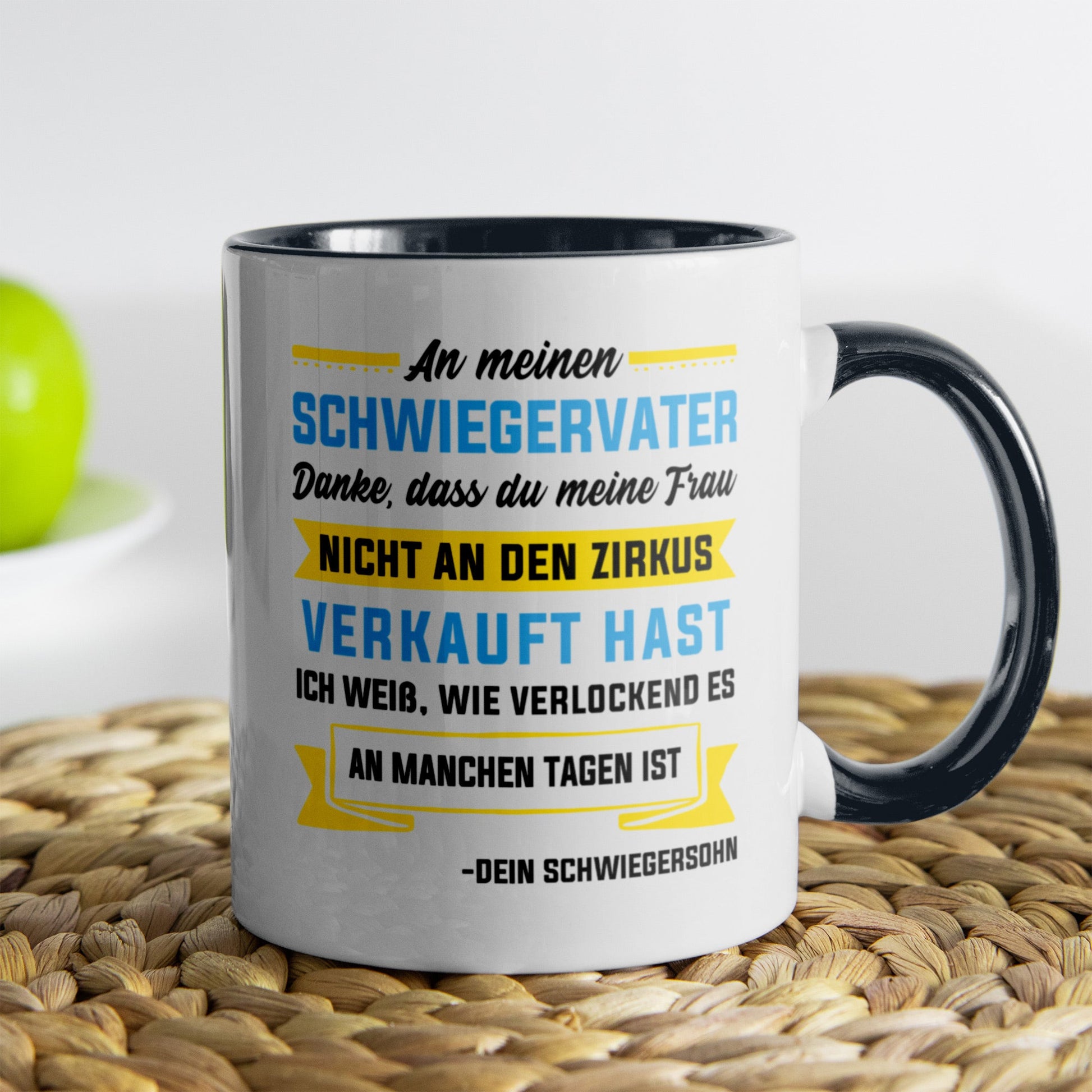 22Feels® Schwiegervater Geschenk von Schwiegersohn bzw. Bräutigam - Tasse mit Spruch (Weiss-Schwarz, 320ml)-TwoTone Tasse Weiss-Schwarz 320ml-22Feels