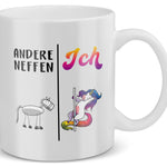 22Feels® Neffe Geschenk - Tasse mit Spruch: Andere Neffen Ich (Einhorn) (Weiss, 320ml)-Weisse Tasse 320ml-22Feels