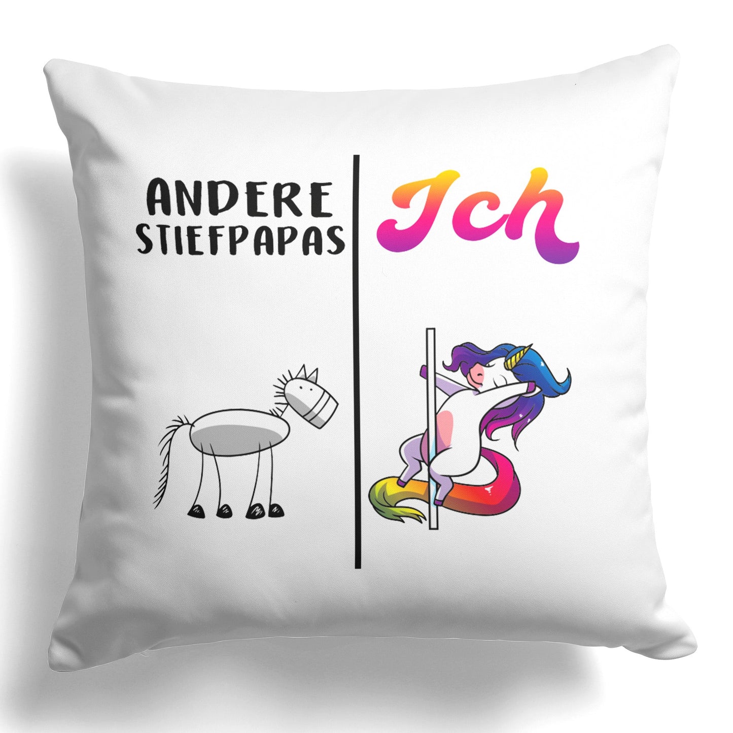 22Feels® Stiefvater Geschenk - Kissen mit Spruch (Weiss 40x40cm)-Kissen Weiss 40x40-22Feels
