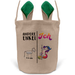 22Feels® Enkel Kinder Junge Osterkorb mit Henkel Ostergeschenk Tragetasche Ostern Deko Osternest Körbchen Hasenohren (Beige/Grün)-Ostern Tragetasche-22Feels