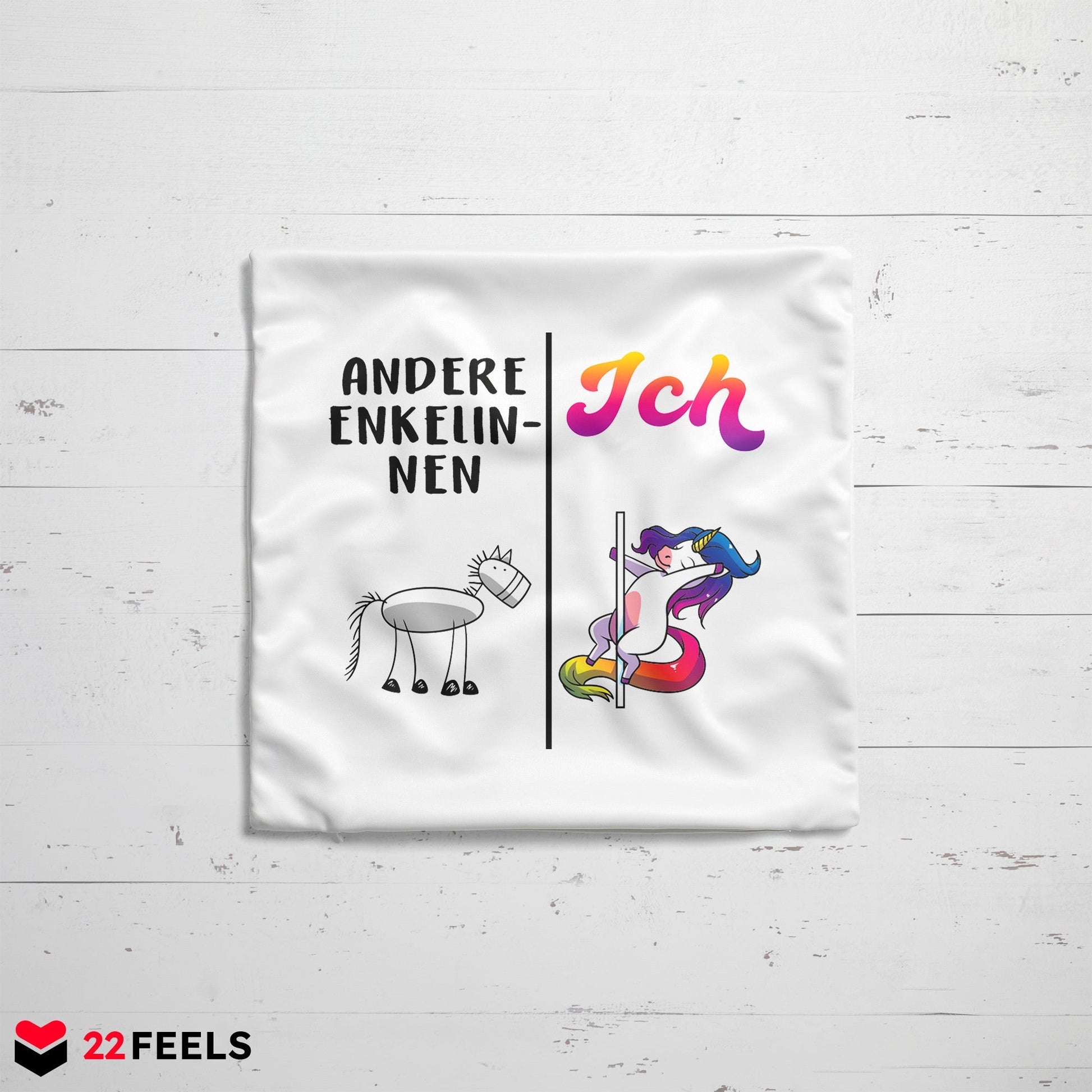 22Feels® Enkelin Geschenk von Oma und Opa - Kissen mit Spruch (Weiss 40x40cm)-Kissen Weiss 40x40-22Feels