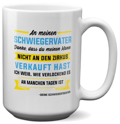 22Feels® Schwiegervater Geschenk von Schwiegertochter bzw. Braut - XL Tasse mit Spruch (Weiss, 440ml)-Weisse XL Tasse 440ml-22Feels