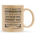22Feels® Schwiegervater Geschenk von Schwiegertochter bzw. Braut - Glitzertasse mit Spruch (Gold, 320ml)-Glitzertasse Gold 320ml-22Feels