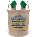 22Feels® Schwiegerpapa Osterkorb von Schwiegertochter mit Henkel Ostergeschenk Tragetasche Ostern Deko Osternest Körbchen Hasenohren (Beige/Grün)-Ostern Tragetasche-22Feels