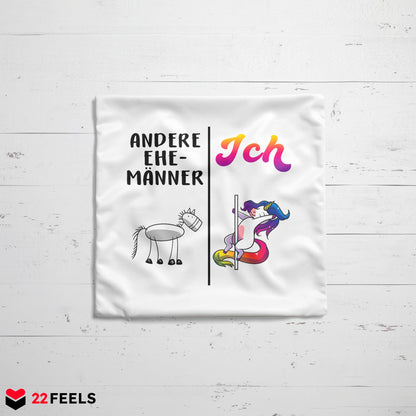 22Feels® Ehemann Geschenk zum Hochzeitstag, Valentinstag etc. - Kissen mit Spruch (Weiss 40x40cm)-Kissen Weiss 40x40-22Feels