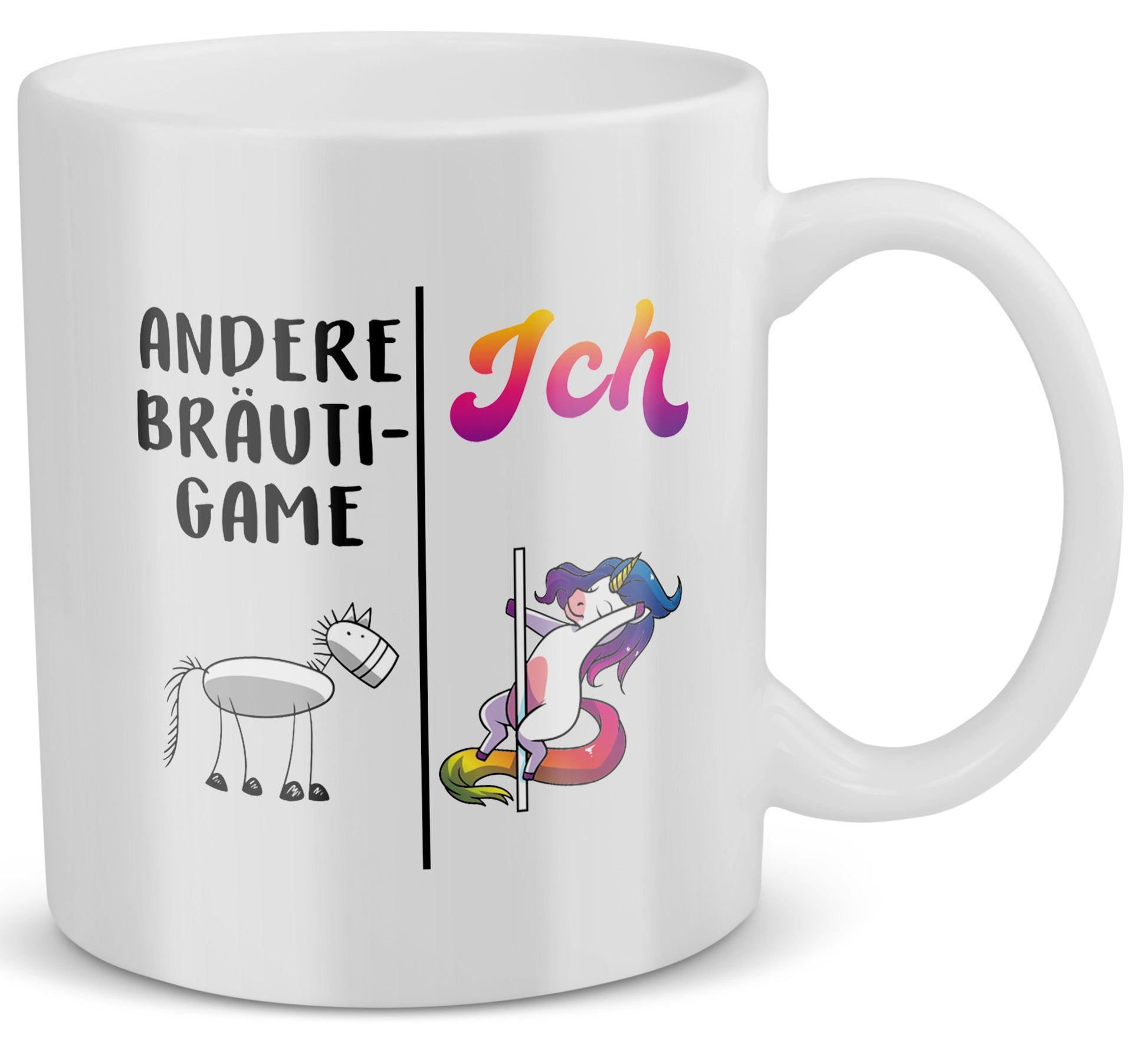 22Feels® Bräutigam Geschenk zur Hochzeit - Tasse mit Spruch: Andere Bräutigame Ich (Einhorn) (Weiss, 320ml)-Weisse Tasse 320ml-22Feels