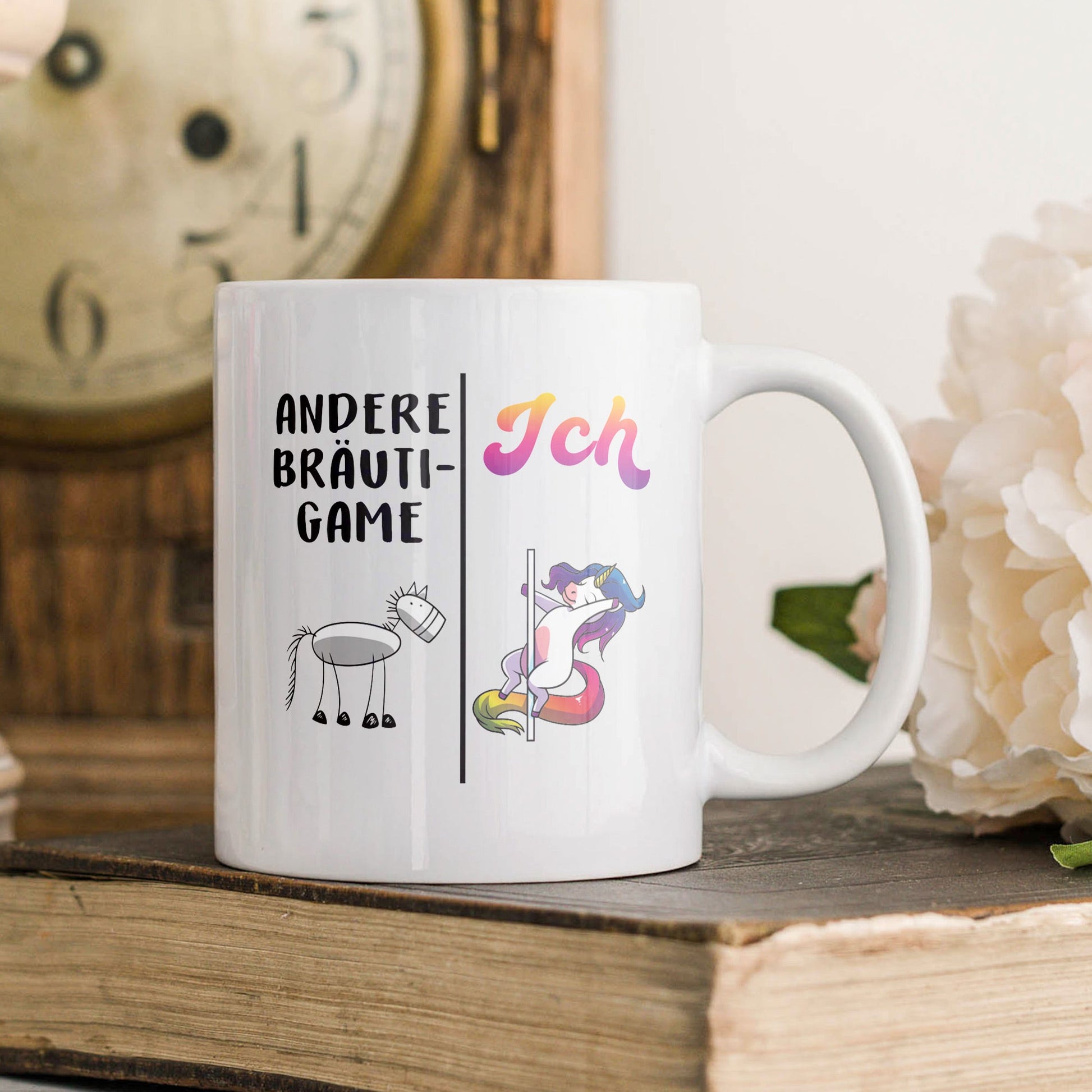 22Feels® Bräutigam Geschenk zur Hochzeit - Tasse mit Spruch: Andere Bräutigame Ich (Einhorn) (Weiss, 320ml)-Weisse Tasse 320ml-22Feels