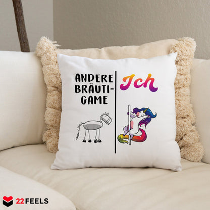 22Feels® Bräutigam Geschenk zur Hochzeit - Kissen mit Spruch (Weiss 40x40cm)-Kissen Weiss 40x40-22Feels