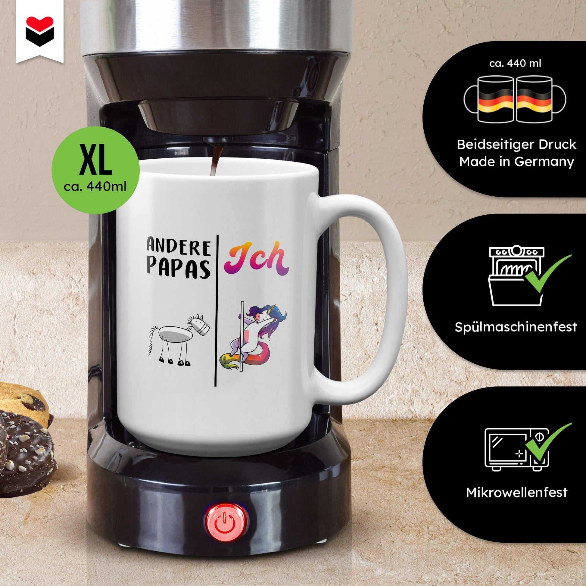 22Feels® Papa Geschenk - XL Tasse mit Spruch (Weiss, 440ml)-Weisse XL Tasse 440ml-22Feels