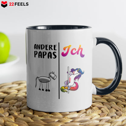 22Feels® Papa Geschenk - Tasse mit Spruch (Weiss-Schwarz, 320ml)-TwoTone Tasse Weiss-Schwarz 320ml-22Feels