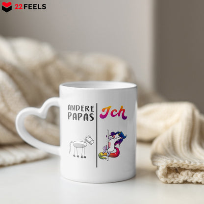 22Feels® Geschenk für Papas - Tasse mit Spruch (Herzhenkel, Weiss, 320ml)-Tasse Weiss Herzhenkel 320ml-22Feels