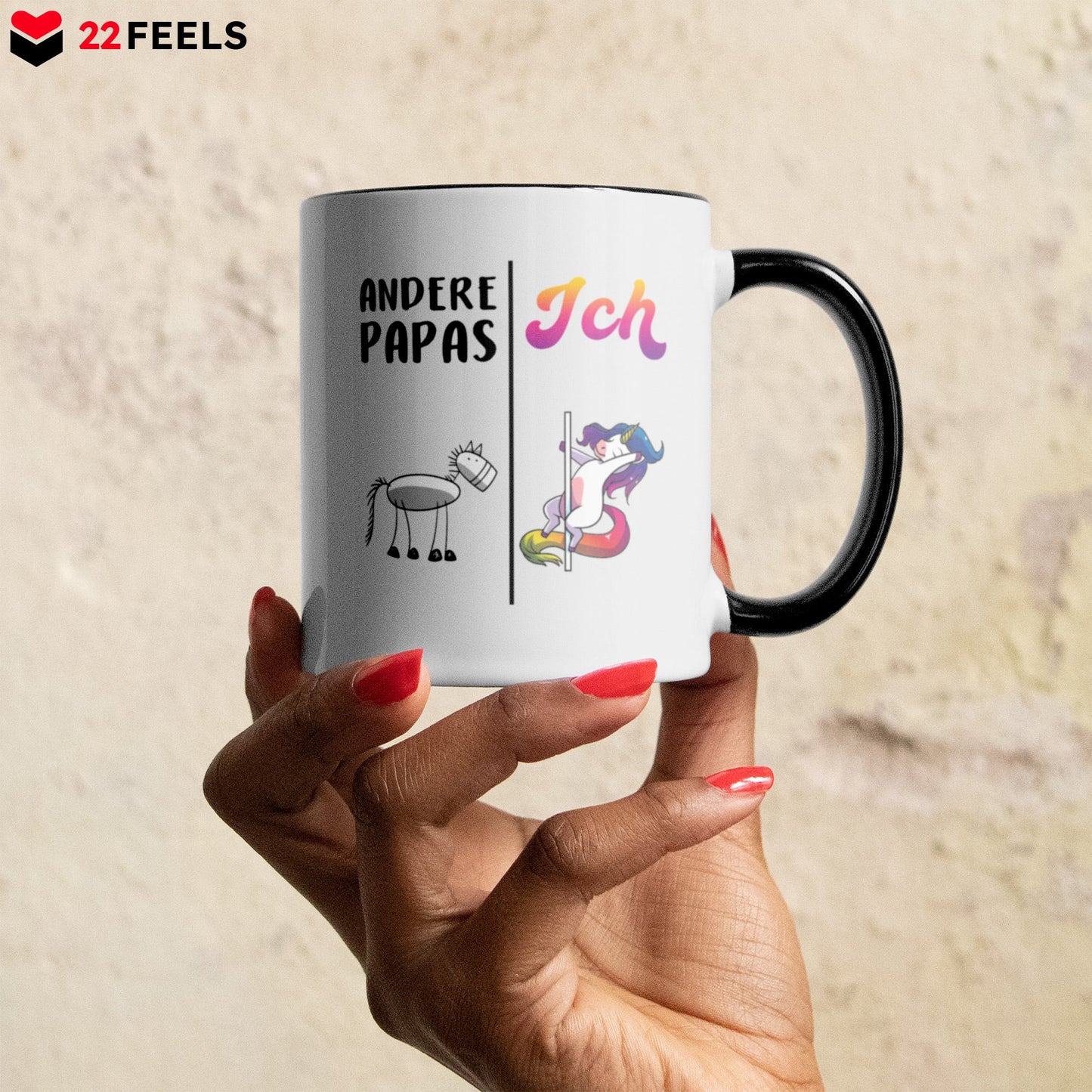 22Feels® Papa Geschenk - Tasse mit Spruch (Weiss-Schwarz, 320ml)-TwoTone Tasse Weiss-Schwarz 320ml-22Feels