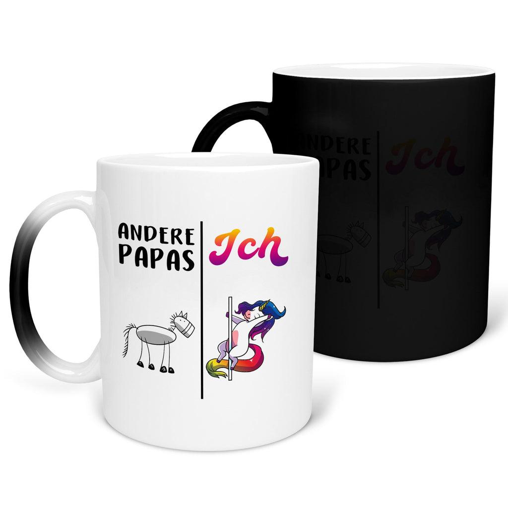 22Feels® Papa Geschenk - Zaubertasse mit Spruch (Matt-Schwarz und Weiss, 320ml)-Farbwechsel Tasse Matt 320ml-22Feels