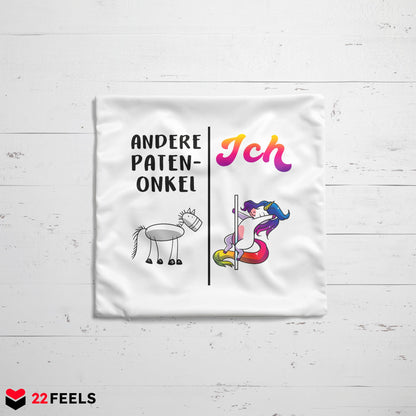 22Feels® Patenonkel Geschenk - Kissen mit Spruch (Weiss 40x40cm)-Kissen Weiss 40x40-22Feels
