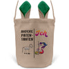 22Feels® Patentante Patin Osterkorb mit Henkel Ostergeschenk Tragetasche Ostern Deko Osternest Körbchen Hasenohren (Beige/Grün)-Ostern Tragetasche-22Feels