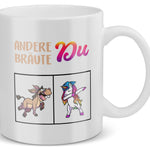22Feels® Braut Geschenk zur Hochzeit - Tasse mit Spruch: Andere Bräute Du (Einhorn) (Weiss, 320ml)-Weisse Tasse 320ml-22Feels